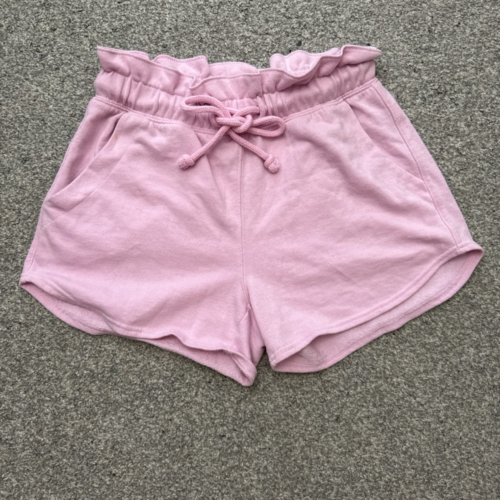 Pink Women's Ruffle Waist Shorts